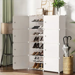 Artiss Shoe Cabinet DIY Storage Cube Shoe Box White Portable Organiser Stand - Home & Garden > Storage