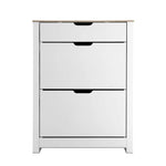 Artiss Shoe Cabinet Rack Storage Organiser Cupboard Shelf Drawer 16 Pairs White - Furniture > Living Room