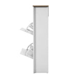Artiss Shoe Cabinet Rack Storage Organiser Cupboard Shelf Drawer 16 Pairs White - Furniture > Living Room