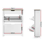 Artiss Shoe Cabinet Rack Storage Organiser Cupboard Shelf Drawer 16 Pairs White - Furniture > Living Room