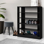 Artiss Shoe Cabinet Shoes Organiser Storage Rack 30 Pairs Black Shelf Wooden - Furniture > Living Room