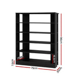 Artiss Shoe Cabinet Shoes Organiser Storage Rack 30 Pairs Black Shelf Wooden - Furniture > Living Room