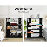 Artiss Shoe Cabinet Shoes Organiser Storage Rack 30 Pairs Black Shelf Wooden - Furniture > Living Room