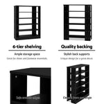 Artiss Shoe Cabinet Shoes Organiser Storage Rack 30 Pairs Black Shelf Wooden - Furniture > Living Room