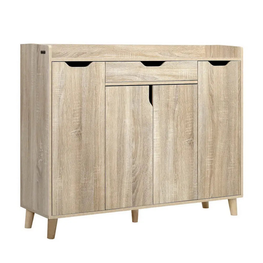 Artiss Shoe Cabinet Shoes Storage Rack 120cm Organiser Drawer Cupboard Wood - Furniture > Living Room