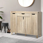 Artiss Shoe Cabinet Shoes Storage Rack 120cm Organiser Drawer Cupboard Wood - Furniture > Living Room