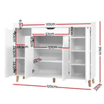 Artiss Shoe Cabinet Shoes Storage Rack 120cm Organiser White Drawer Cupboard - Furniture > Living Room