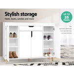 Artiss Shoe Cabinet Shoes Storage Rack 120cm Organiser White Drawer Cupboard - Furniture > Living Room