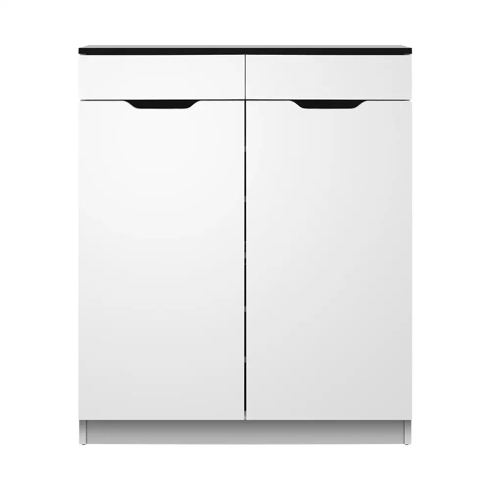 Artiss Shoe Cabinet Shoes Storage Rack High Gloss Organiser Cupboard White - Furniture > Living Room