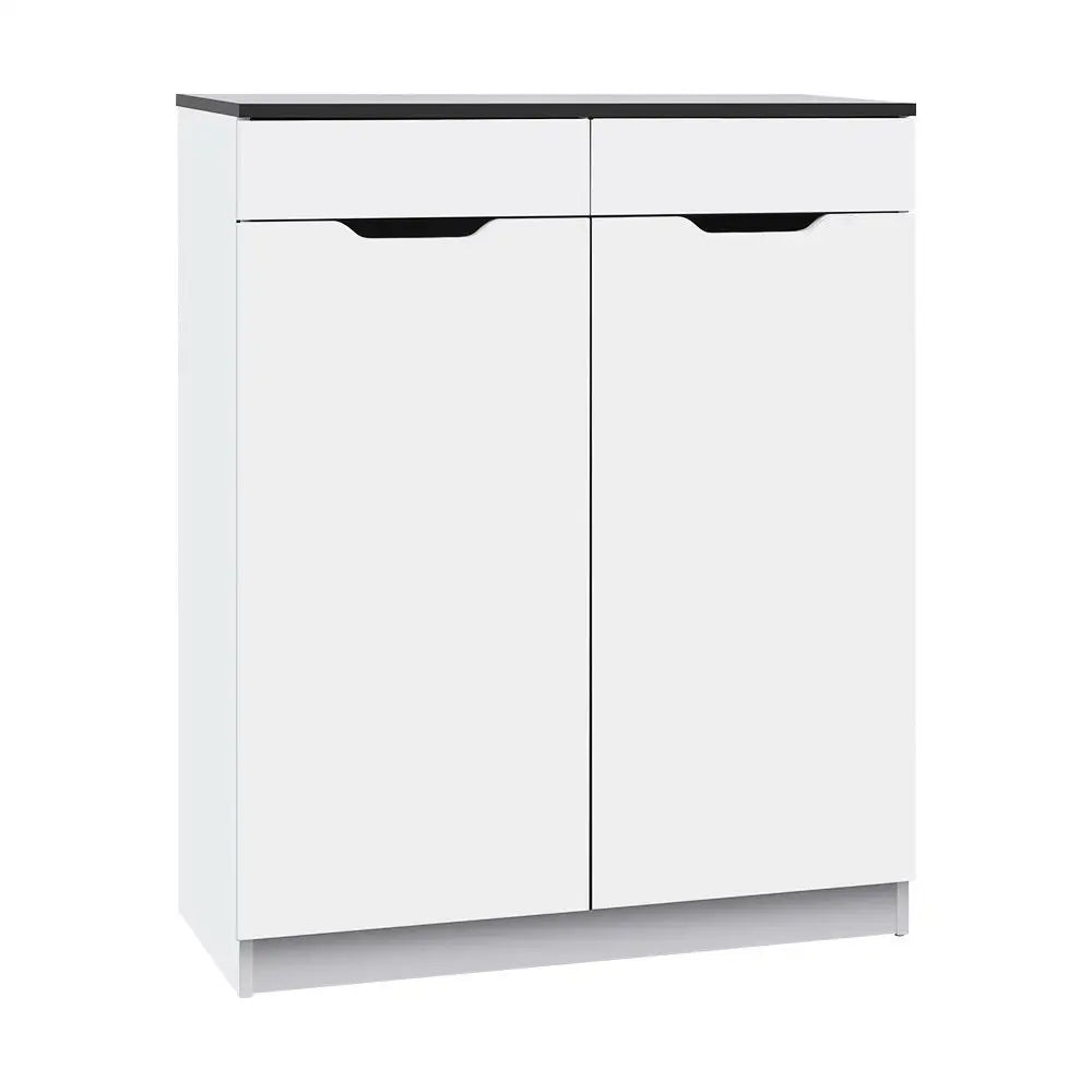 Artiss Shoe Cabinet Shoes Storage Rack High Gloss Organiser Cupboard White - Furniture > Living Room