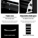 Artiss Shoe Cabinet Shoes Storage Rack Organiser 60 Pairs Black Shelf Drawer - Furniture > Living Room