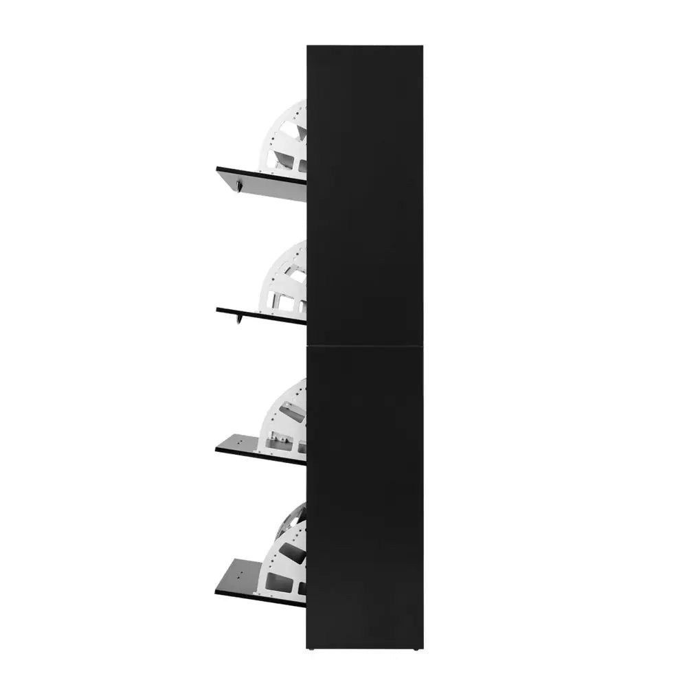 Artiss Shoe Cabinet Shoes Storage Rack Organiser 60 Pairs Black Shelf Drawer - Furniture > Living Room