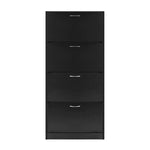 Artiss Shoe Cabinet Shoes Storage Rack Organiser 60 Pairs Black Shelf Drawer - Furniture > Living Room