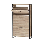 Artiss Shoe Cabinet Shoes Storage Rack Wooden Organiser Up to 24 Pairs Shelf Cupboard Metal Frame - Furniture > Living