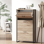 Artiss Shoe Cabinet Shoes Storage Rack Wooden Organiser Up to 24 Pairs Shelf Cupboard Metal Frame - Furniture > Living