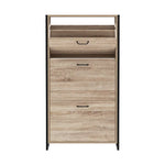 Artiss Shoe Cabinet Shoes Storage Rack Wooden Organiser Up to 24 Pairs Shelf Cupboard Metal Frame - Furniture > Living