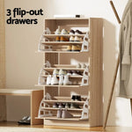 Artiss Shoe Cabinet Storage Drawer 45 Pairs Pine - Furniture > Living Room > Shoe Storage