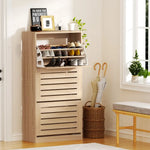 Artiss Shoe Cabinet Storage Drawer 45 Pairs Pine - Furniture > Living Room > Shoe Storage