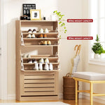 Artiss Shoe Cabinet Storage Drawer 45 Pairs Pine - Furniture > Living Room > Shoe Storage