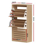 Artiss Shoe Cabinet Storage Drawer 45 Pairs Pine - Furniture > Living Room > Shoe Storage