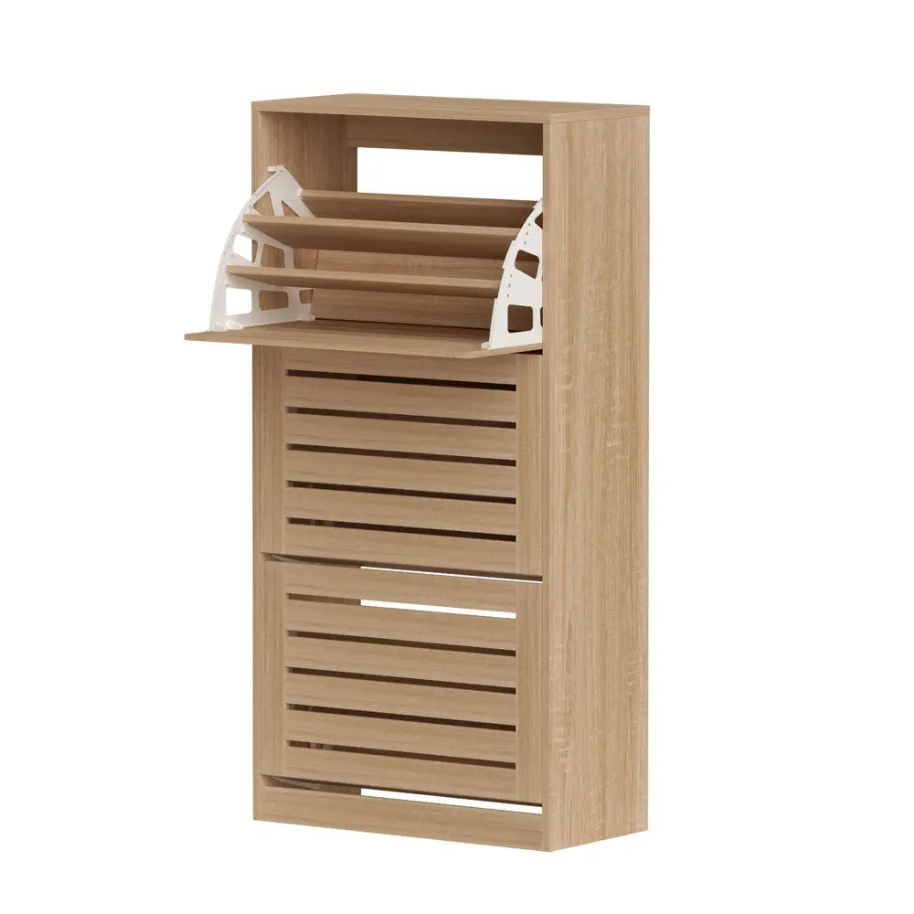 Artiss Shoe Cabinet Storage Drawer 45 Pairs Pine - Furniture > Living Room > Shoe Storage