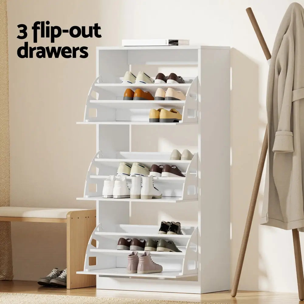 Artiss Shoe Cabinet Storage Drawer 45 Pairs White - Furniture > Living Room > Shoe Storage