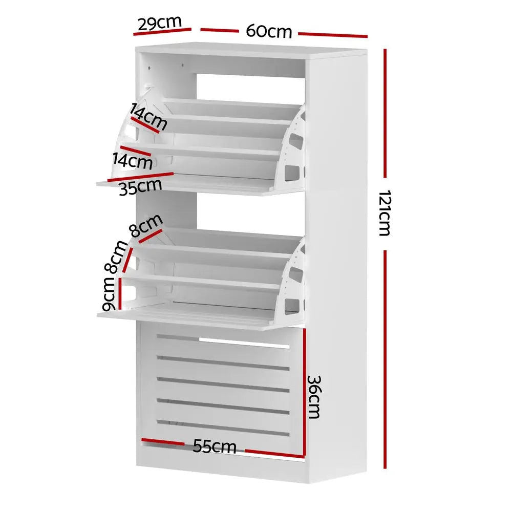 Artiss Shoe Cabinet Storage Drawer 45 Pairs White - Furniture > Living Room > Shoe Storage