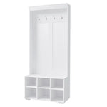 Artiss Shoe Cabinet Storage Rack Shoe Bench Hall Tree Coat Rack White 180CM - Furniture > Living Room