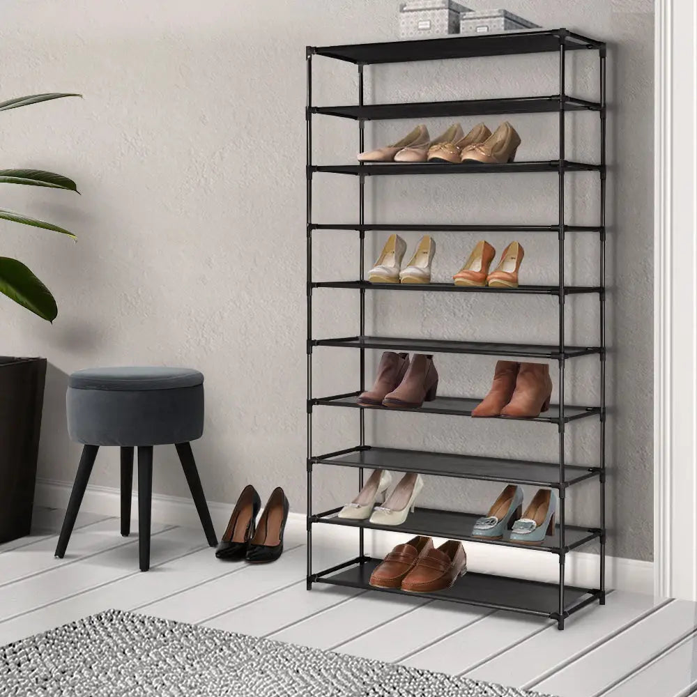 Artiss Shoe Rack 10-Tier (50 Pair) Shoes Organiser DIY Stackable Organizer Storage Shelf Stand Holder Portable Wardrobe