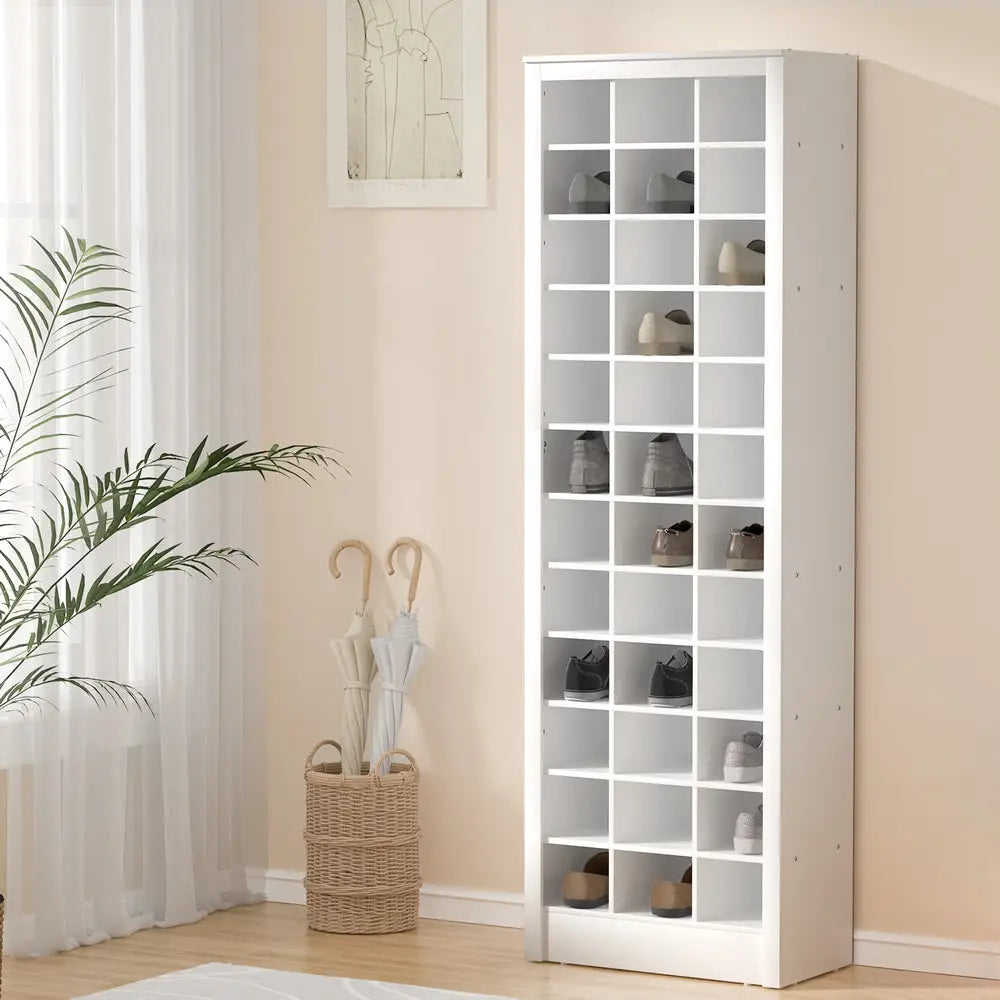 Artiss Shoe Rack 12-tier 36 Pairs Storage White - Furniture > Living Room > Shoe Storage