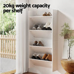 Artiss Shoe Rack 2-tier 12 Pairs Wall Mounted x2 - White - Furniture > Bedroom