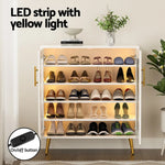 Artiss Shoe Rack 5-tier 20 Pairs Storage LED Light - Furniture > Living Room > Shoe Storage