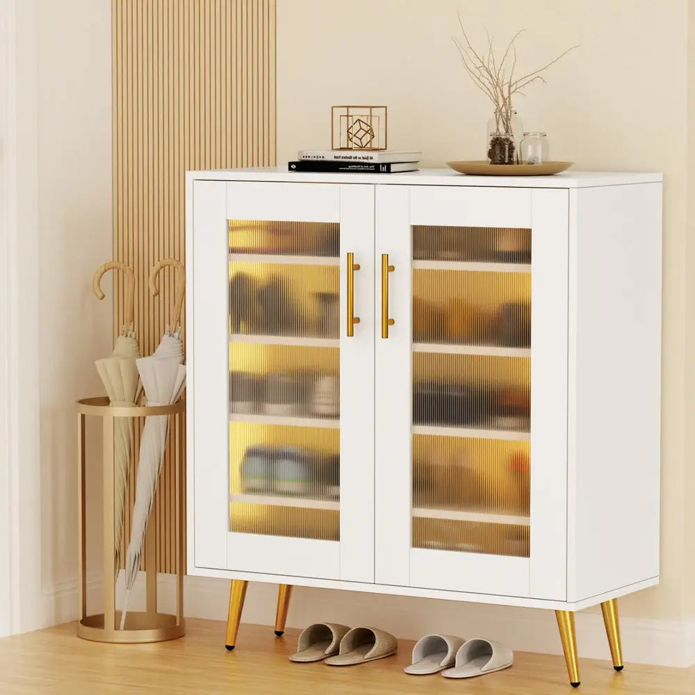 Artiss Shoe Rack 5-tier 20 Pairs Storage LED Light - Furniture > Living Room > Shoe Storage