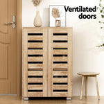 Artiss Shoe Rack Cabinet 20 Pairs 5-tier Wood Alster - Furniture > Living Room > Shoe Storage