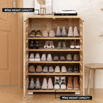 Artiss Shoe Rack Cabinet 20 Pairs 5-tier Wood Alster - Furniture > Living Room > Shoe Storage