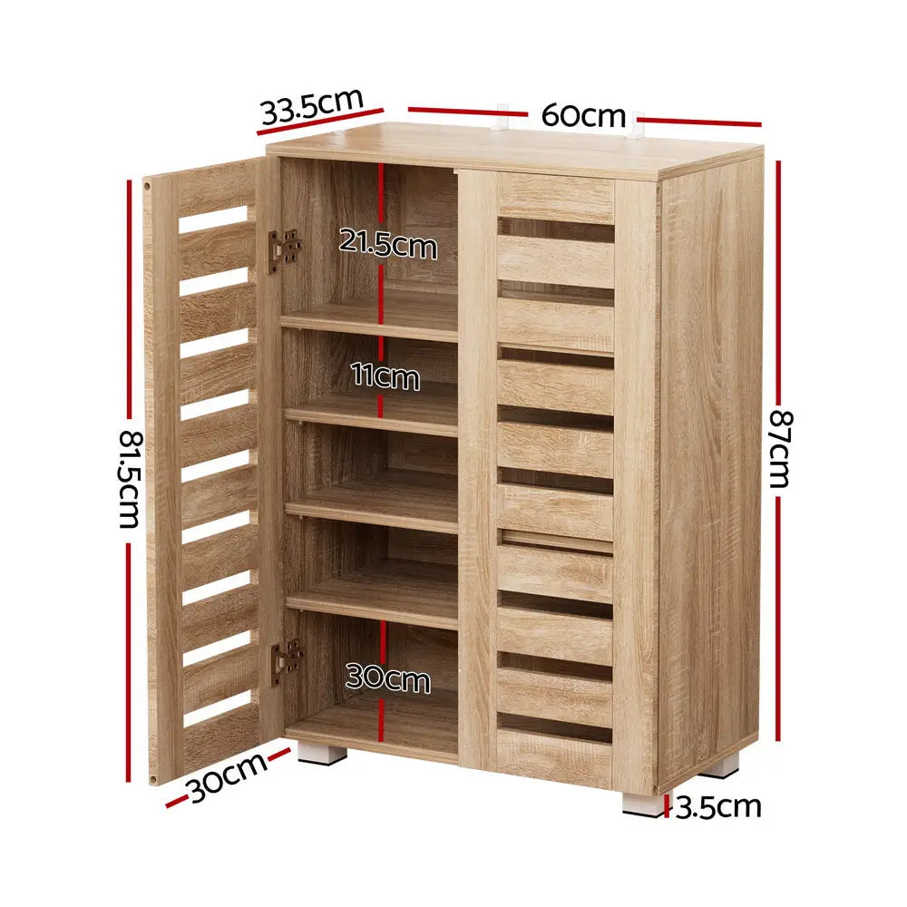 Artiss Shoe Rack Cabinet 20 Pairs 5-tier Wood Alster - Furniture > Living Room > Shoe Storage