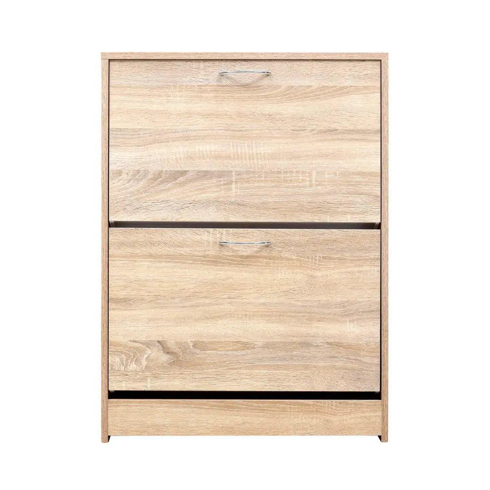Artiss Shoe Rack Cabinet 24 Pairs 3-tier Wood Nina - Furniture > Living Room > Shoe Storage