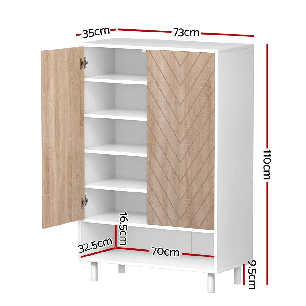 Artiss Shoe Rack Cabinet 24 Pairs 6-tier White - Furniture > Living Room > Shoe Storage