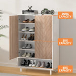 Artiss Shoe Rack Cabinet 24 Pairs 6-tier White - Furniture > Living Room > Shoe Storage