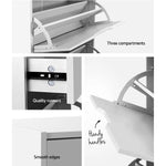 Artiss Shoe Rack Cabinet 24 Pairs White Luna - Furniture > Living Room > Shoe Storage