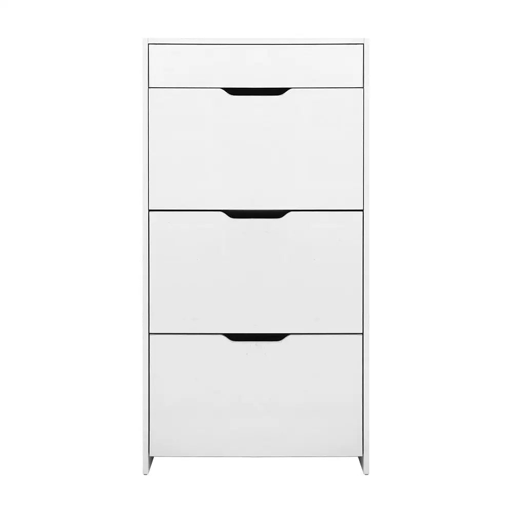 Artiss Shoe Rack Cabinet 24 Pairs White Luna - Furniture > Living Room > Shoe Storage