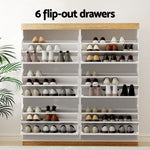 Artiss Shoe Rack Cabinet 3-Tier 45 Pairs White - Furniture > Living Room > Shoe Storage