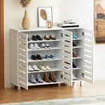 Artiss Shoe Rack Cabinet 30 Pairs Adjustable Shelf White - Furniture > Living Room > Shoe Storage