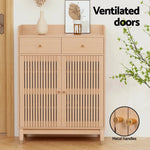 Artiss Shoe Rack Cabinet 4-Tier 16 Pairs Pine - Furniture > Living Room > Shoe Storage
