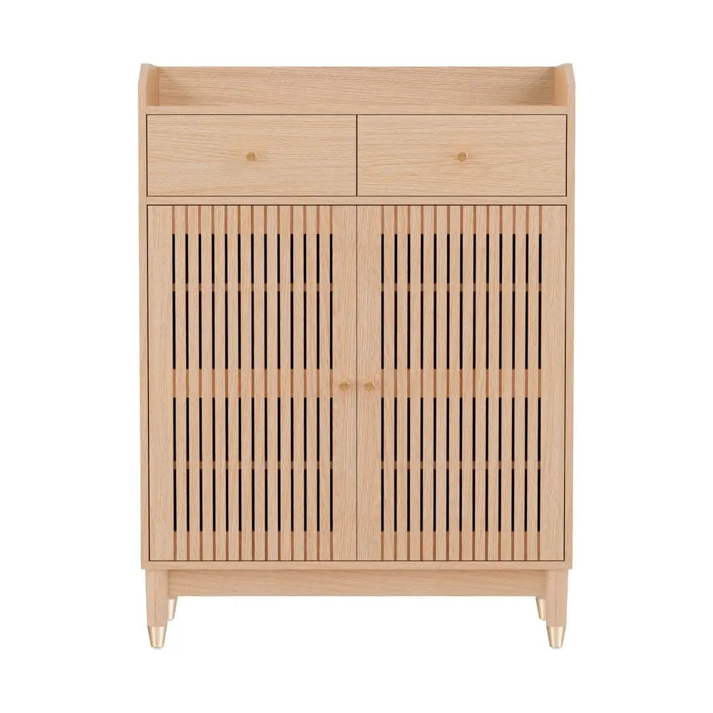 Artiss Shoe Rack Cabinet 4-Tier 16 Pairs Pine - Furniture > Living Room > Shoe Storage