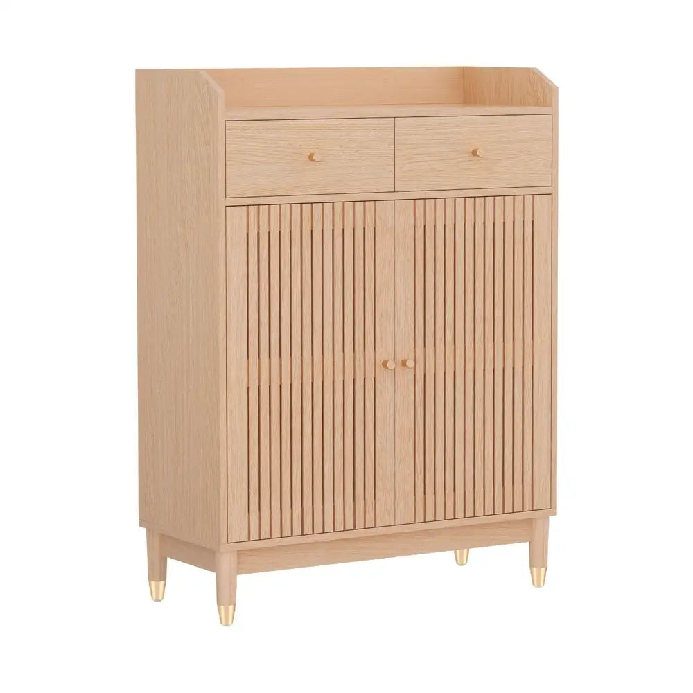 Artiss Shoe Rack Cabinet 4-Tier 16 Pairs Pine - Furniture > Living Room > Shoe Storage