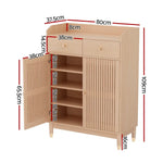 Artiss Shoe Rack Cabinet 4-Tier 16 Pairs Pine - Furniture > Living Room > Shoe Storage