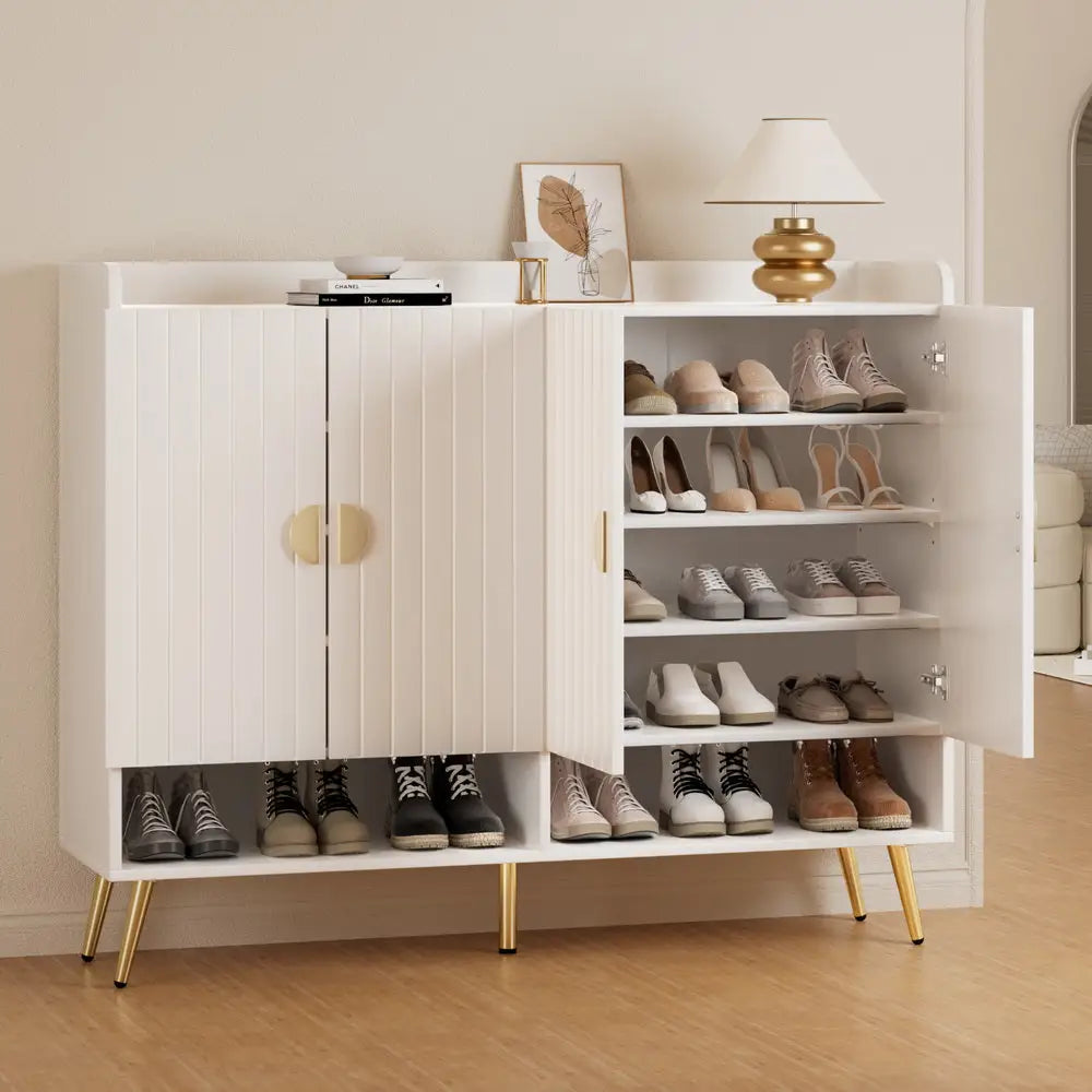 Artiss Shoe Rack Cabinet 5 Tiers 30 Pairs White - Furniture > Living Room > Shoe Storage