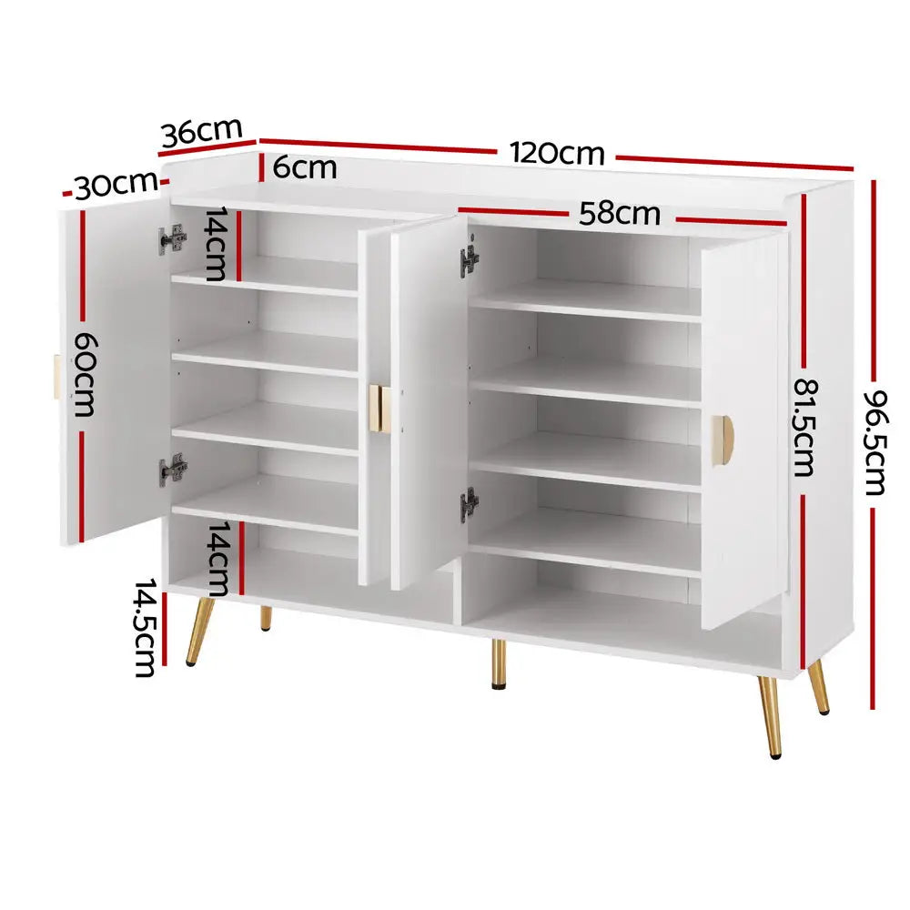 Artiss Shoe Rack Cabinet 5 Tiers 30 Pairs White - Furniture > Living Room > Shoe Storage
