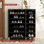 Artiss Shoe Rack Cabinet 6 Tier Storage Shelf Black - Furniture > Living Room > Shoe Storage